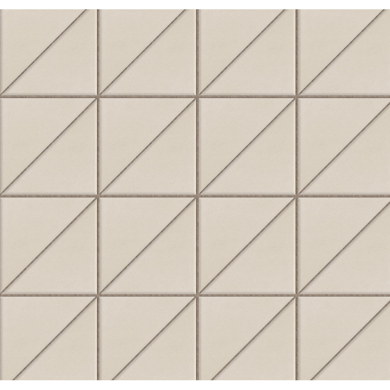Tri-Full Ceramic Grid Mosaic Tile, Creama Luna