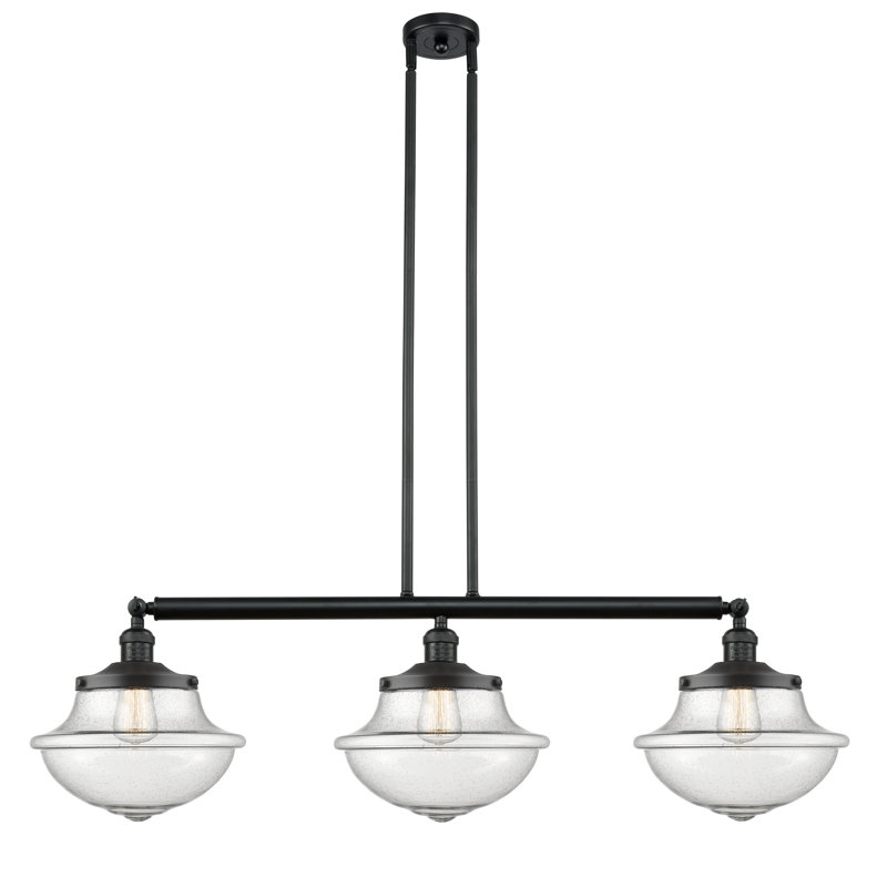 Luminaire suspendu pour îlot de cuisine 3 lumières Lemus, DEL, Grainé, Noir mat