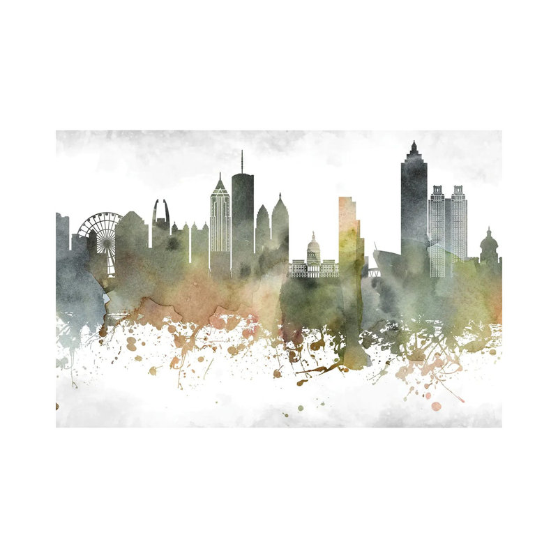 Atlanta Skyline by WallDecorAddict - Wrapped Canvas Print, 20.32cm H x 30.48cm W x 1.9cm D