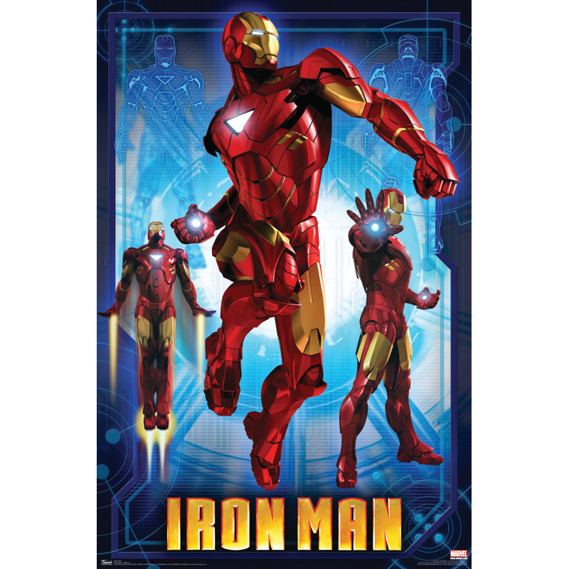 « iron man », impression sur papier 2 marques vi