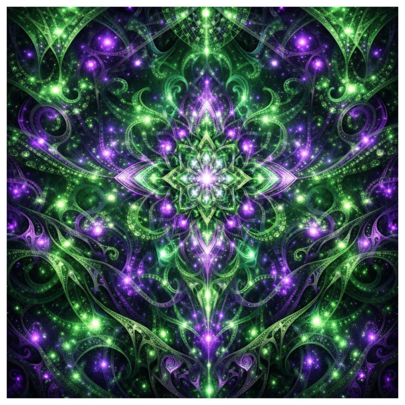 Housses de couette complexes en vert Mandala, Lit simple