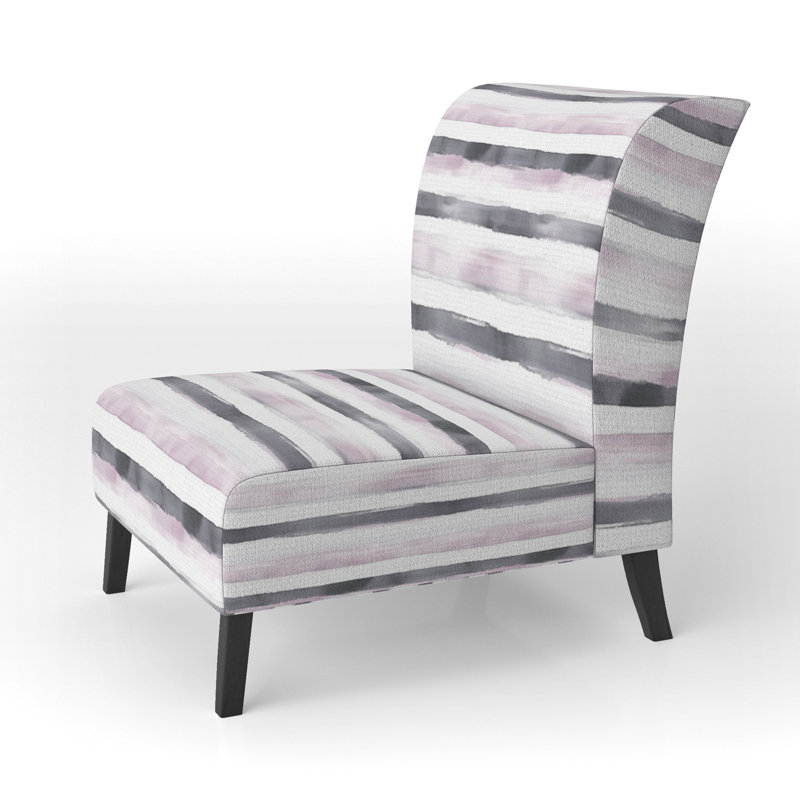 Fauteuil de chambre moderne et rembourré gris et mauve, Pantoufle sans accoudoirs