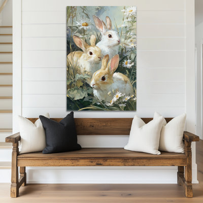  Reproduction d'art sur toile, "Lapin de printemps", reproduction d'art de Pâques