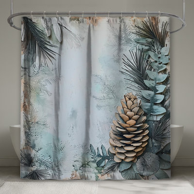 Pinecone Eucalyptus Arrangement Shower Curtains Extra Long