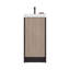 Meuble-lavabo sur pied et armoire avec lavabo en résine Syracuce, rangement compact pour salle de bain avec une porte et 2 tablettes intérieures