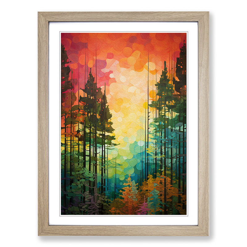 Single Picture Frame Print on Wood, Oak Framed, 46cm H x 34cm W