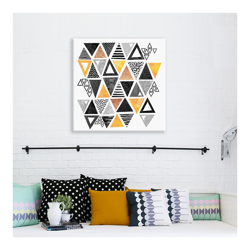 « triangle », impression abstraite sur toile tendue, H 12 po x l 12 po x P 0,75 po, Pas de tapis, Toile tendue