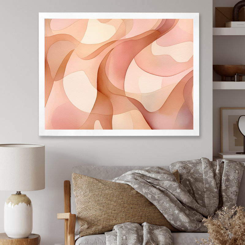«Nutshell Waves Abstract Watercolor - Abstract Shapes», reproduction d'art sur toile, H 30 po x l 40 po x P 1,5 po