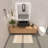 Pyramid 30" Wall Mounted Rectangular Solid Surface Bathroom Sink in Matte Finish for Wall Mounted Faucets - Black-2012398699