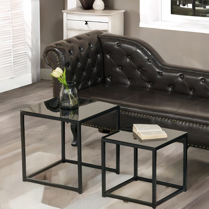 Andrie 2PC Nesting Tables Living Room Furniture
