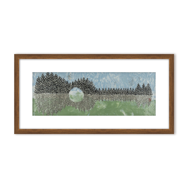 Nature Inspired "Emerald Waters" Canvas Wall Art By Karen Biery, 12" H x 24" W, Framed Print, Black
