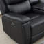 Canapé modulaire inclinable électrique en cuir vegan de 96 po de largeur avec rangement et porte-gobelet Wayland-2091136154