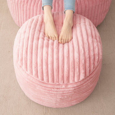 Pouf rond à rayures