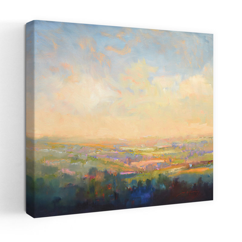 Couleurs printanières, paysage abstrait contemporain, art naturel, 48" H x 48" W