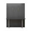 Lit escamotable escamotable Queen vertical avec bureau intégré, gain de place, idéal pour adulte ou chambre d'amis, gris