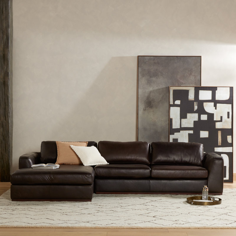 Colt Modular Chaise Sectional, Left Hand Facing, Aldred Silver Polyester Blend