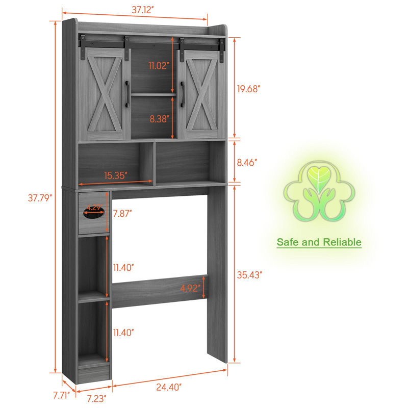 Over The Toilet Storage Cabinet, Wash Gray