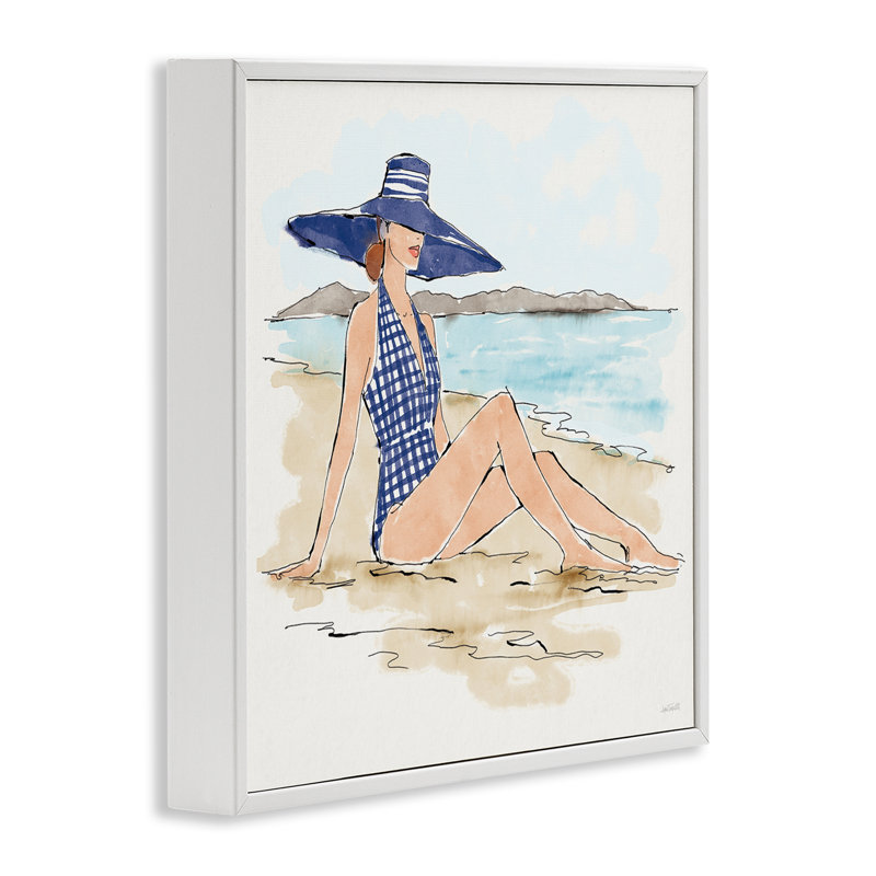  Art giclée par Anne Tavoletti, H 17 po x l 17 po, Giclée encadrée blanc bord de mer