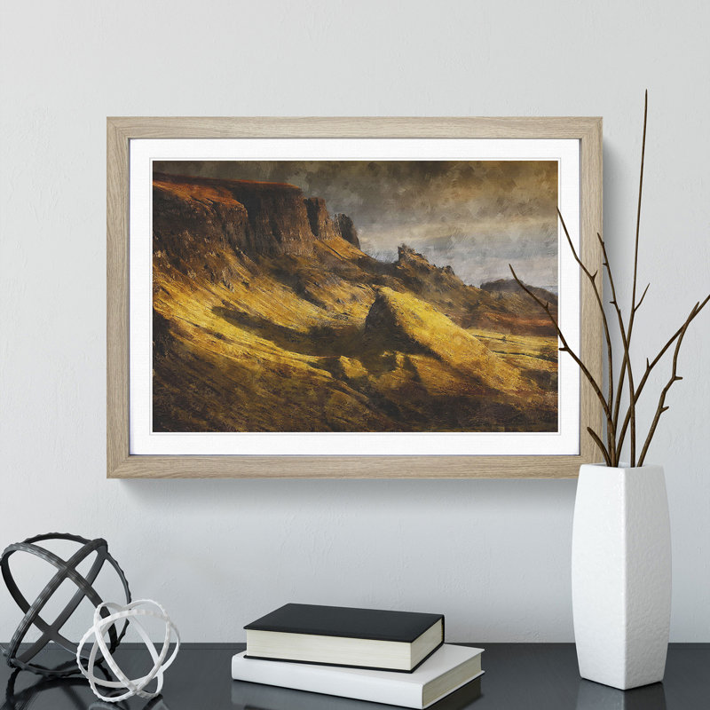 Landscape in Scotland - Picture Frame Graphic Art, 48cm H x 65cm W x 2cm D, Oak Framed