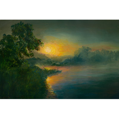 Coucher de soleil d'été sur la rivière par Pobytov
