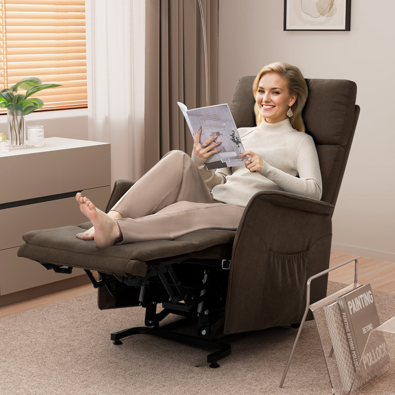 Fauteuil inclinable électrique avec chaleur et massage Petite, Brun