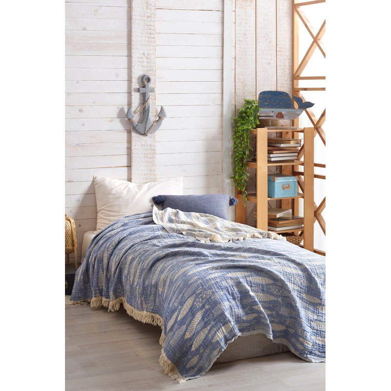 Courtepointe 100% coton, Bleu