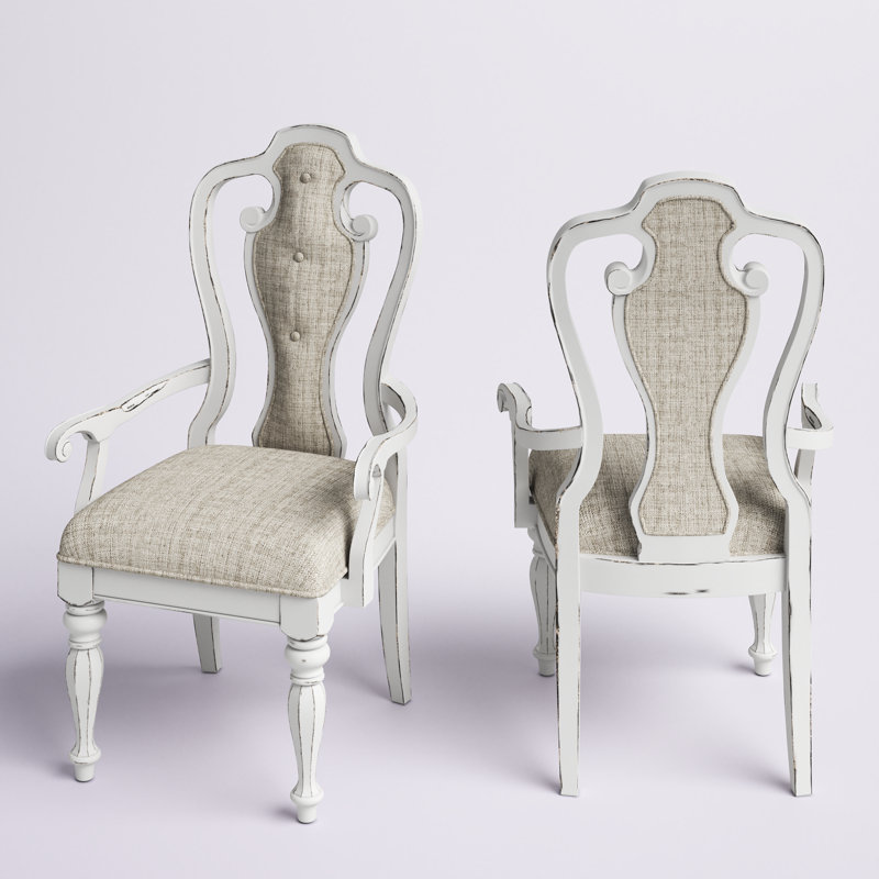 Chaise avec accoudoirs rembourrée à dossier à lattes Colchester