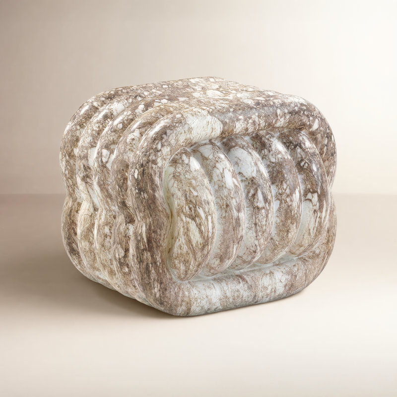 Rolandat Concrete Accent Stool, Gray