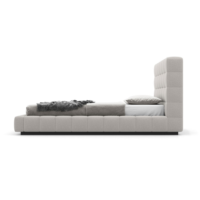 Thompson Upholstered Wingback Bed, King, Cream