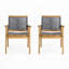 Fauteuils club d'extérieur en bois d'acacia