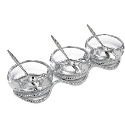 Nambe Braid Triple Condiment