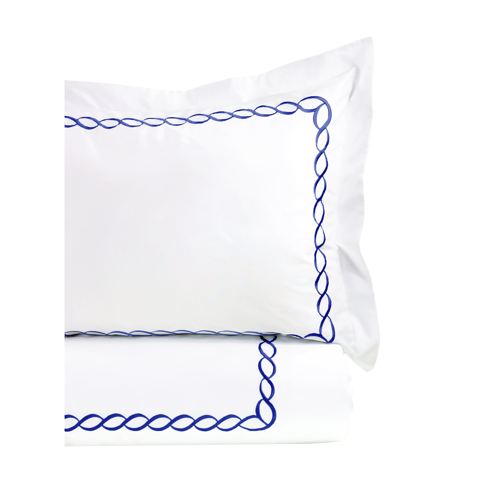 Avellana 100% Cotton Duvet Cover Set, King Duvet Cover + 2 King Shams, Navy/White