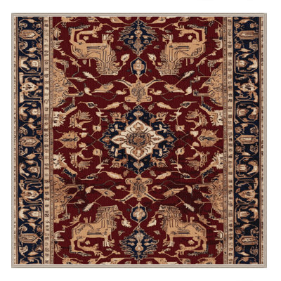 Machine Washable Persian Brown Area Rug