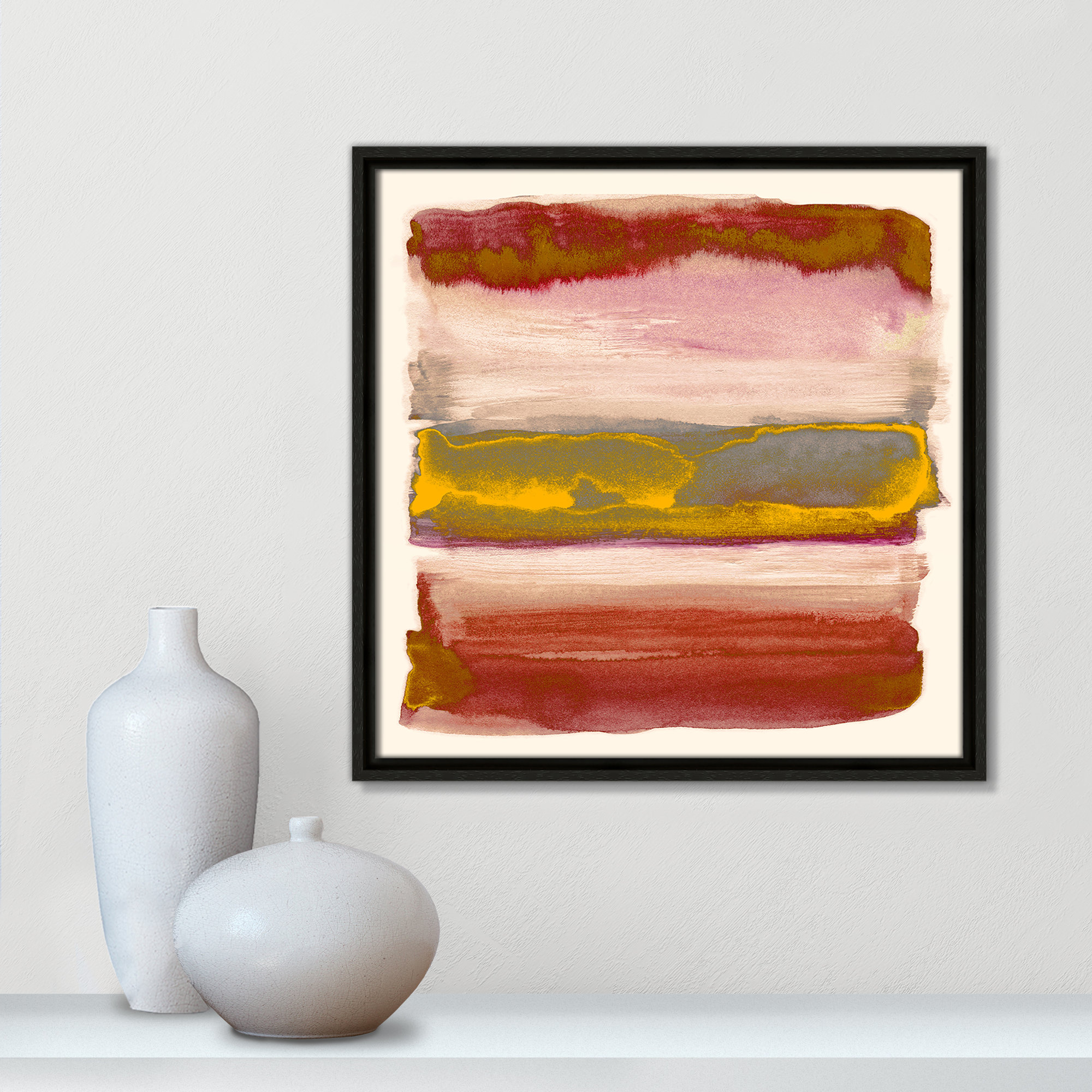 Yellow Sky II Print by Nan, 17.5" H x 17.5" W, Espresso
