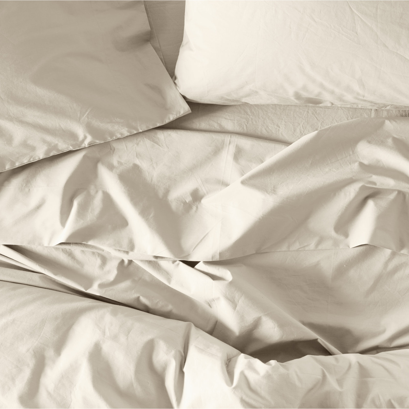 100% Cotton Percale Fitted Sheet, Twin Fitted Sheet, Natural