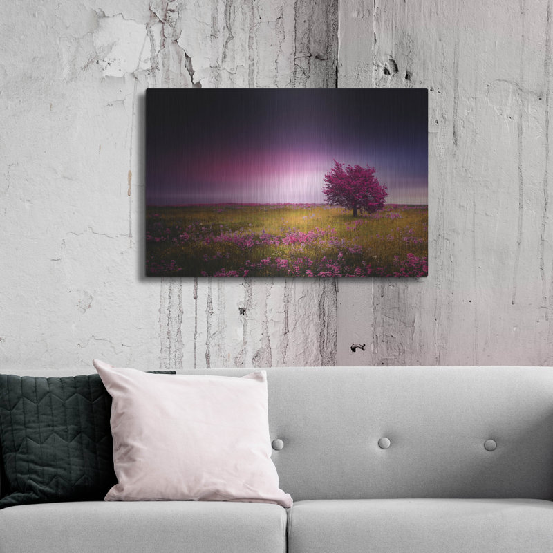 «Pink Nights», art mural en métal, 36 po x 24 po, H 24 po x l 36 po