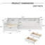 Structure de lit de jour simple en L pour 2 personnes avec rangement et bibliothèque Canapé-lit d'angle peu encombrant à 3 tiroirs-559703369
