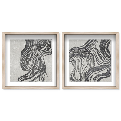 Emotional Set Shadowbox Abstract Print by Oliver Gal, Black Frame, 12 x 12