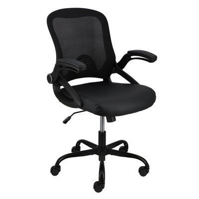 Mid Back Adjustable Mesh and Fabric Office Chair in Black