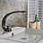Matte Black Bathroom Tap - To Rust And Fingerprint, Deck-Mounted Waterfall Deck-Mounted, Tarnish-128724031