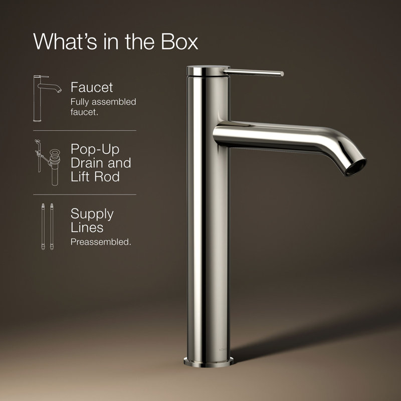 Components Single-Handle Bathroom Sink Faucet, Vibrant Brushed Nickel
