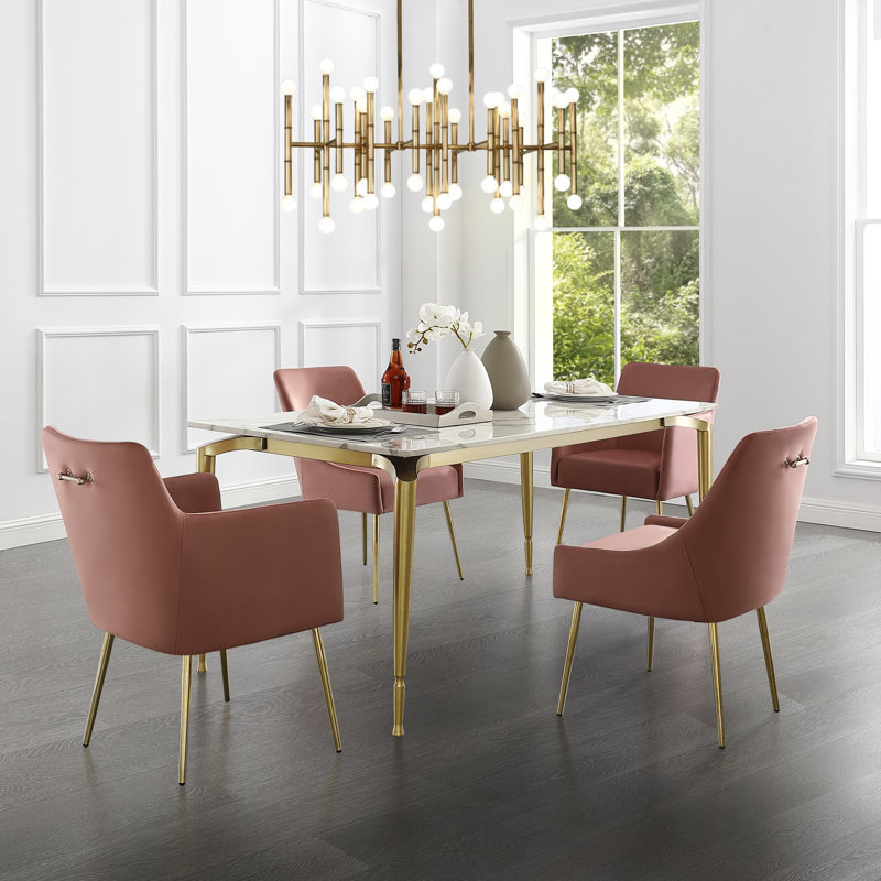 Chaise rembourrée Smollin, Or, Rosé