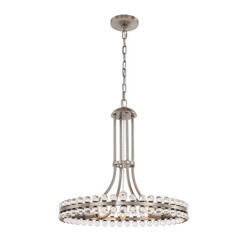 Clover 12-Light Crystal Pendant, 22.5", Aged Brass