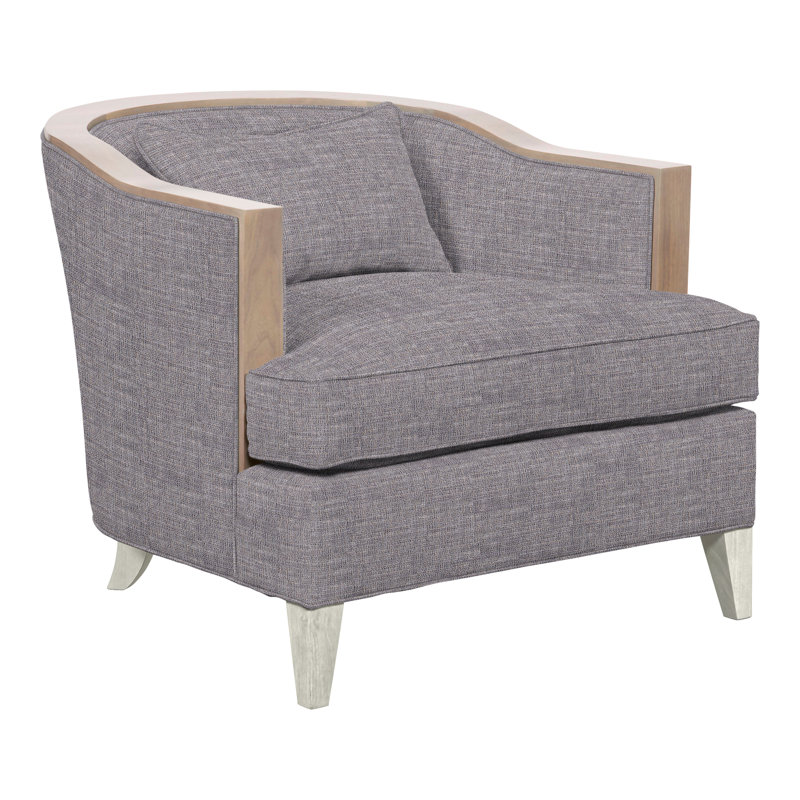 Thom Filicia Home Upholstered Barrel Chair, Wrenn, Nomad Slate Crypton® Chenille