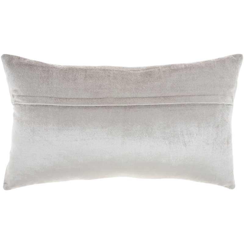 Light Gray Beaded Stripes Lumbar Throw Pillow