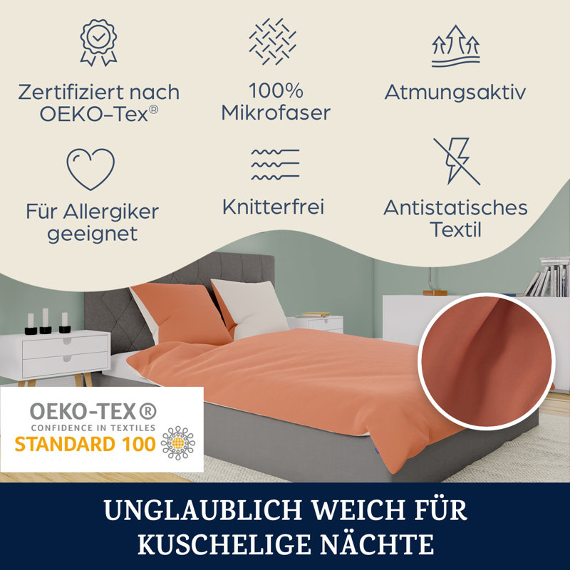Microfiber Unicoloured Duvet Cover Set with Pillow Shams Included