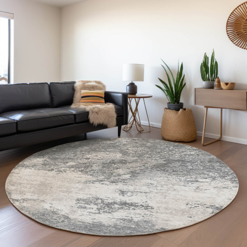 Premium Machine Washable Diskin AMF1027 Modern Rug, Round 8'