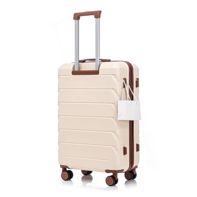 Grand bagage à carreaux en plastique dur 28 pouces ABS - Surface résistante aux égratignures Quatre roues multidirectionnelles, avec serrure à combinaison et crochets latéraux