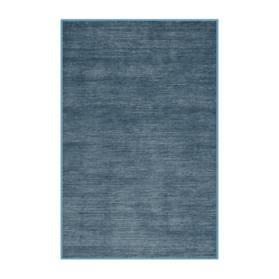 Tapis bleu uni lavable à la machine