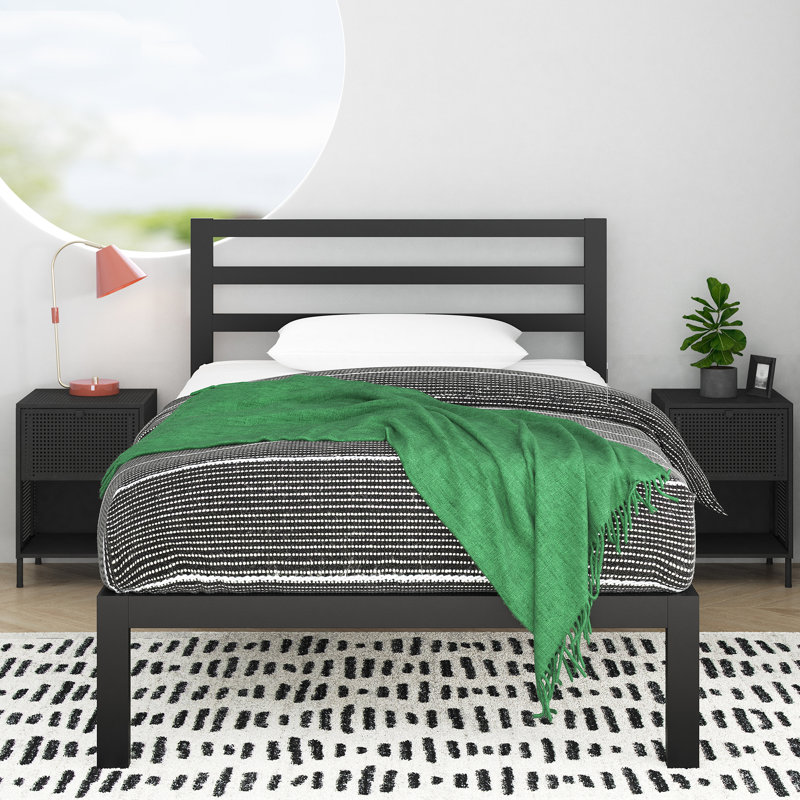 Christiano Metal Bed Frame with Headboard, Single (3')